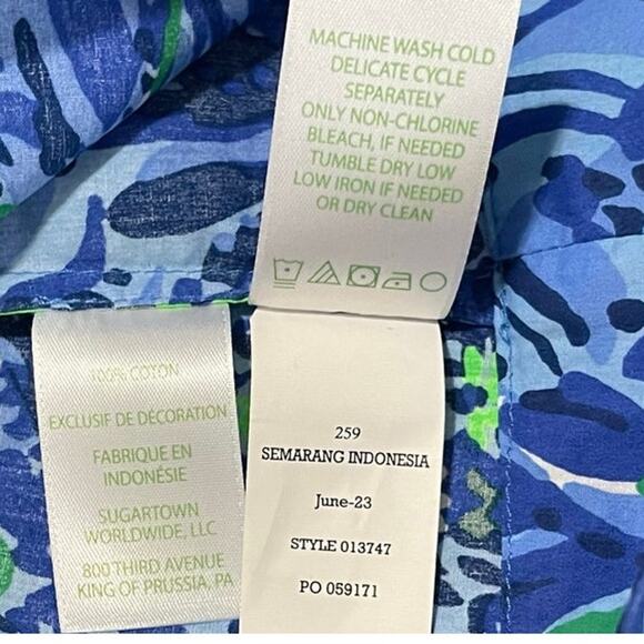Lilly Pulitzer Coulter Top Abaco Blue Blouse Size XX Small New - Picture 11 of 15